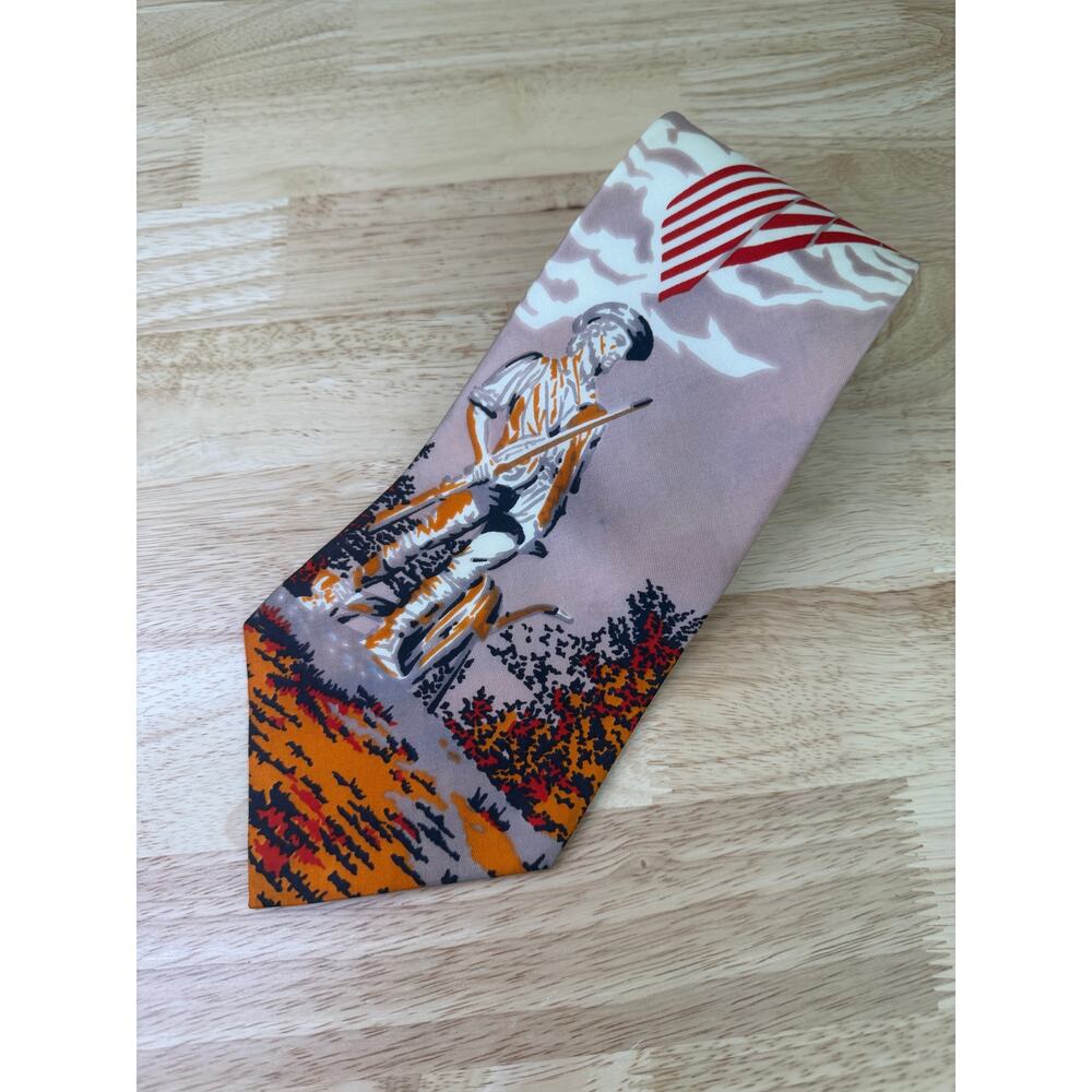 Vesuvio Men's Neck Tie Made in Italy 13 Stars Patriotic American Flag JL